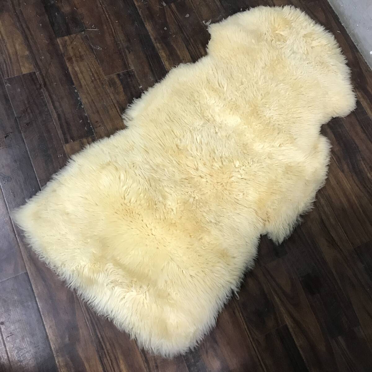 オーストラリア カンガルー 毛皮 ラグマット 約136x85cm 天然 毛皮 革