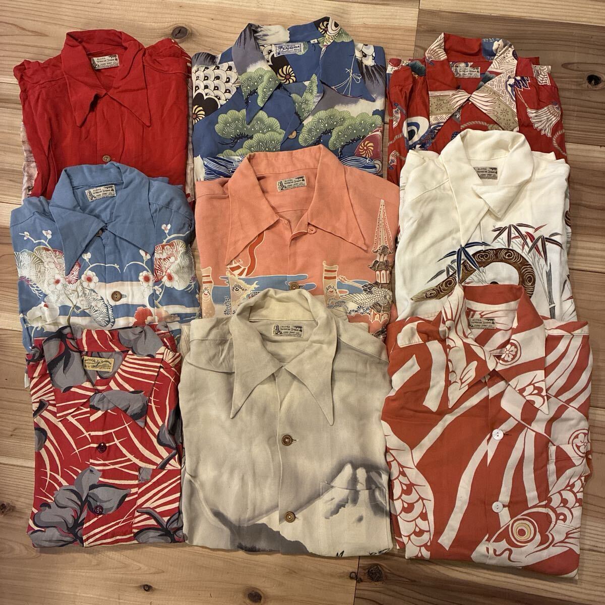 DENIME ドゥニーム 軍鶏 アロハシャツ M SHINS 和柄 の落札情報詳細