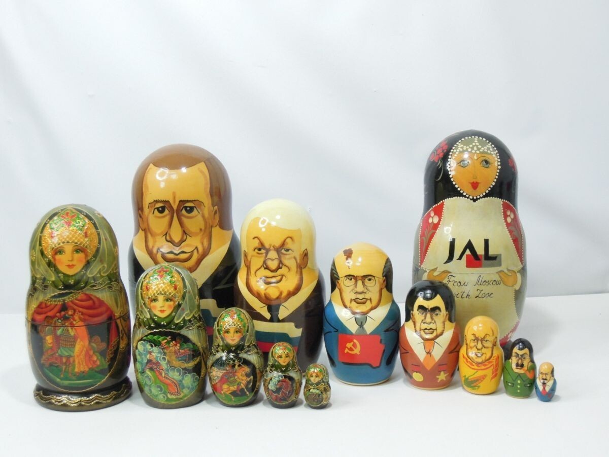 中古】マトリョーシカ 8体組 ロシア ソ連 ソビエト こけし 玩具 置物