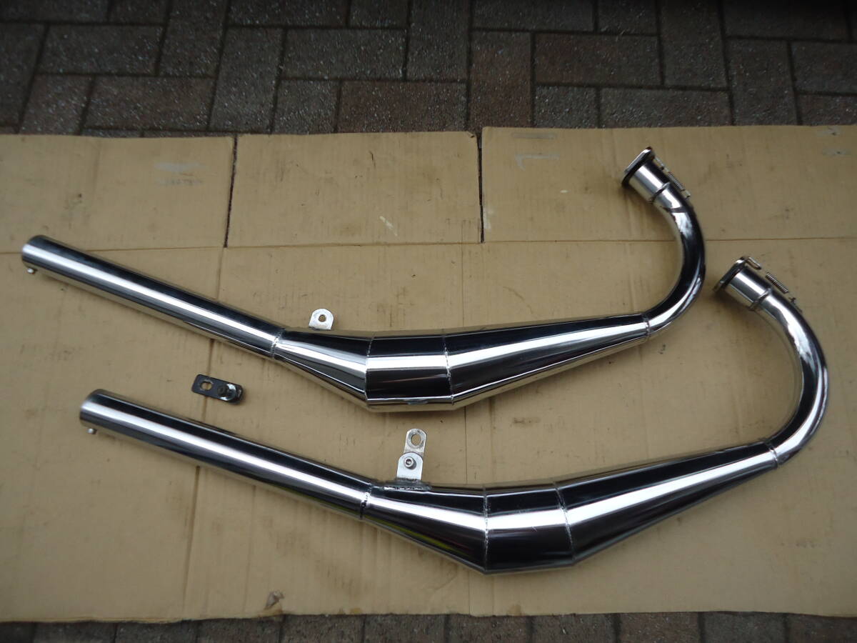 新品】KH250 400 チャンバー 右3本出し フルメッキ 500ss 750ssの落札