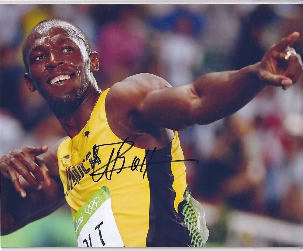 新品】ウサイン・ボルト 直筆サインフォト/写真 陸上 Usain Boltの落札