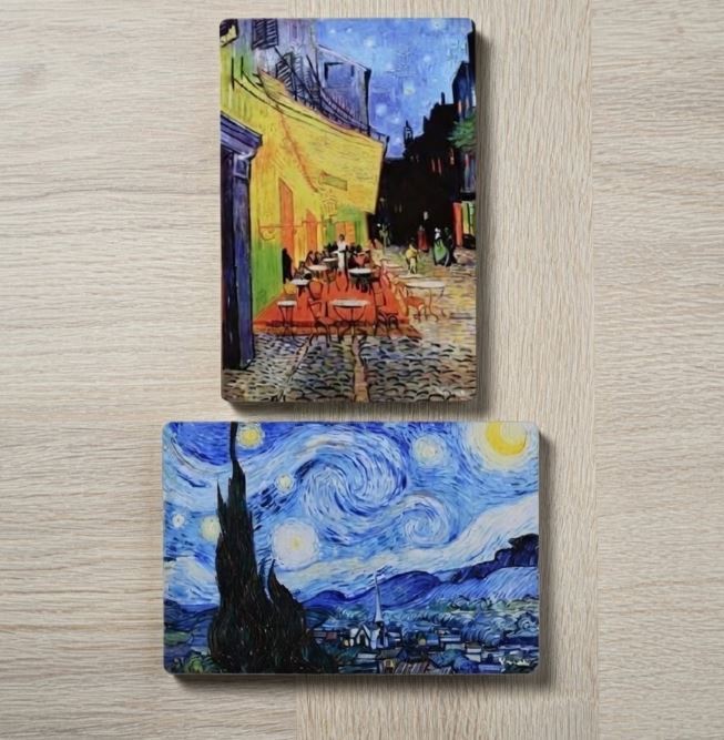 新品】世界の名画 肉筆 油絵 風景画 ゴッホ [夜のカフェテラス] 印象派