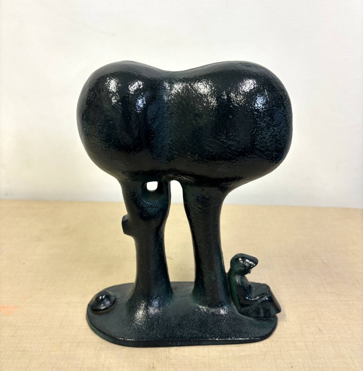 新制作協会会員 彫刻家 大西康彦 裸婦像 ブロンズ像 石台座 105.5cm