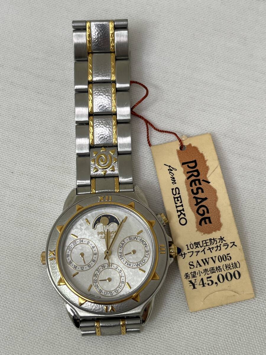中古】A691 SEIKO PRESAGE セイコー プレサージュ ムーンフェイズ 6F34