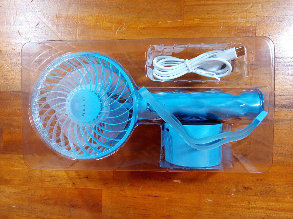 新品】1円～☆新品☆フレ ハンディファン 2色セット ミント+マーブル 
