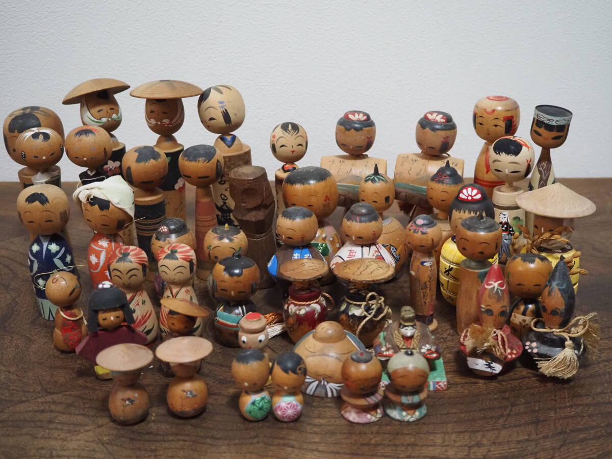 中古】昭和レトロ ミニチュア 伝統こけし 創作こけし 片瀬快平 土産