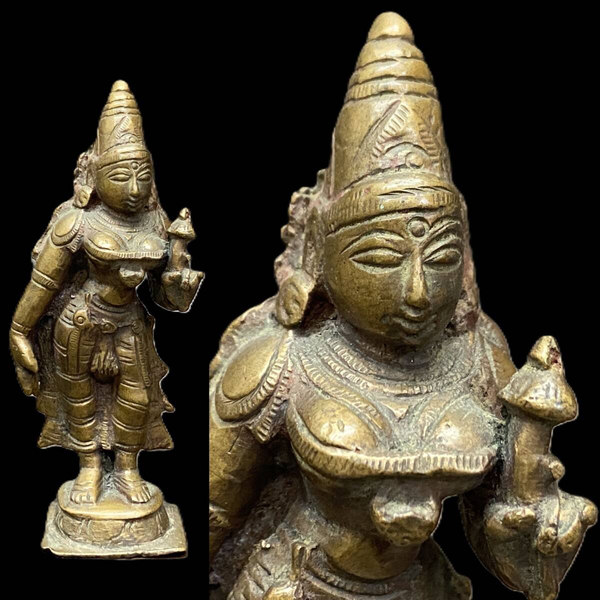 パールヴァティー 女神像 1品】・・高さ約13.5cm/インド/ヒンドゥー教