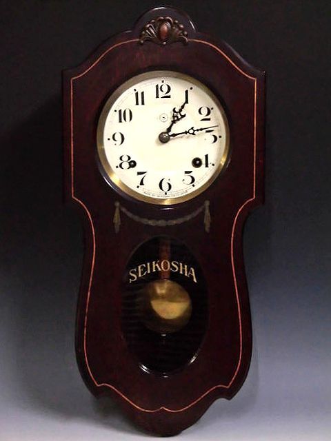 VP》SEIKOSHA 精工舎製 姫だるま時計 時打ち 振り子柱時計 完動品の