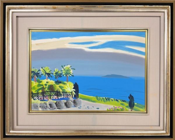 真作☆水彩画 柴田祐作 『 小野川沿い 』 風景画 直筆サイン有 額装 日
