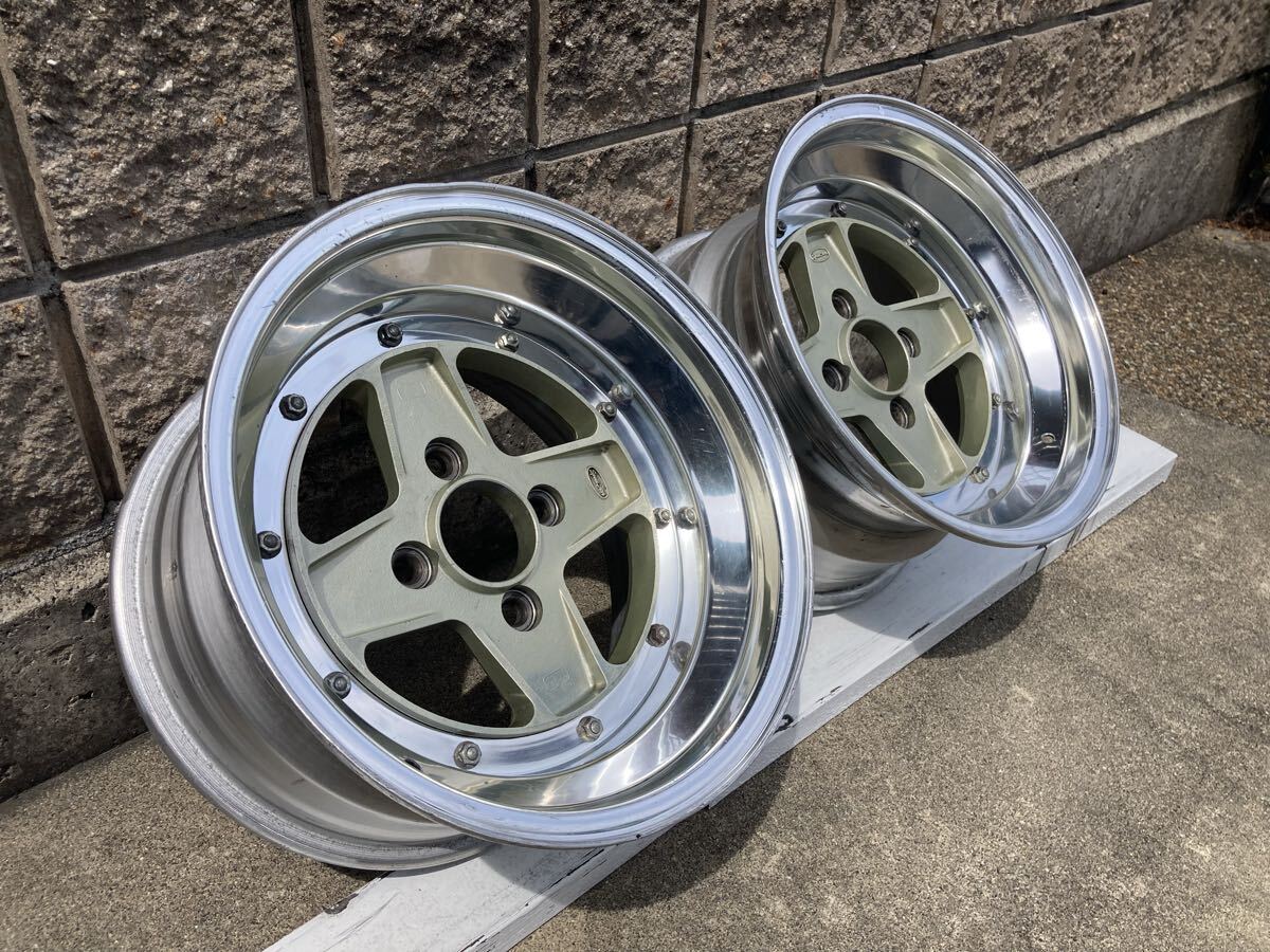 深リム！旧車！SSRゴールドメッシュ15インチAタイプ8.5J 114-3 4穴