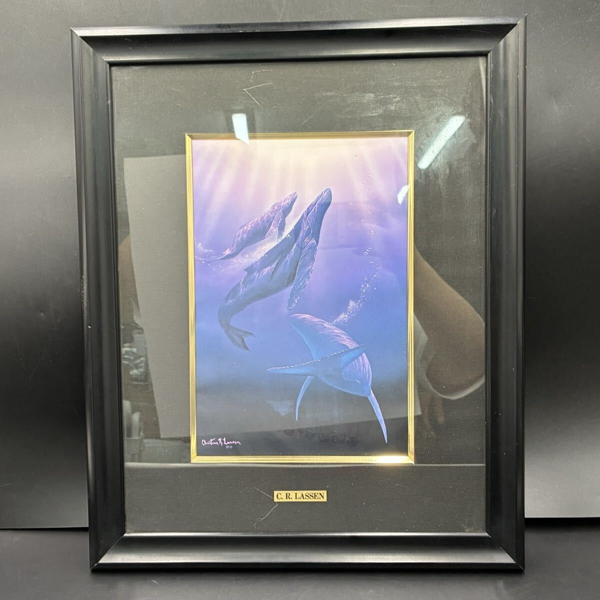 中古】C.R.LASSEN 【エタニティ】イルカ 惑星 ラッセン 額あり 格安