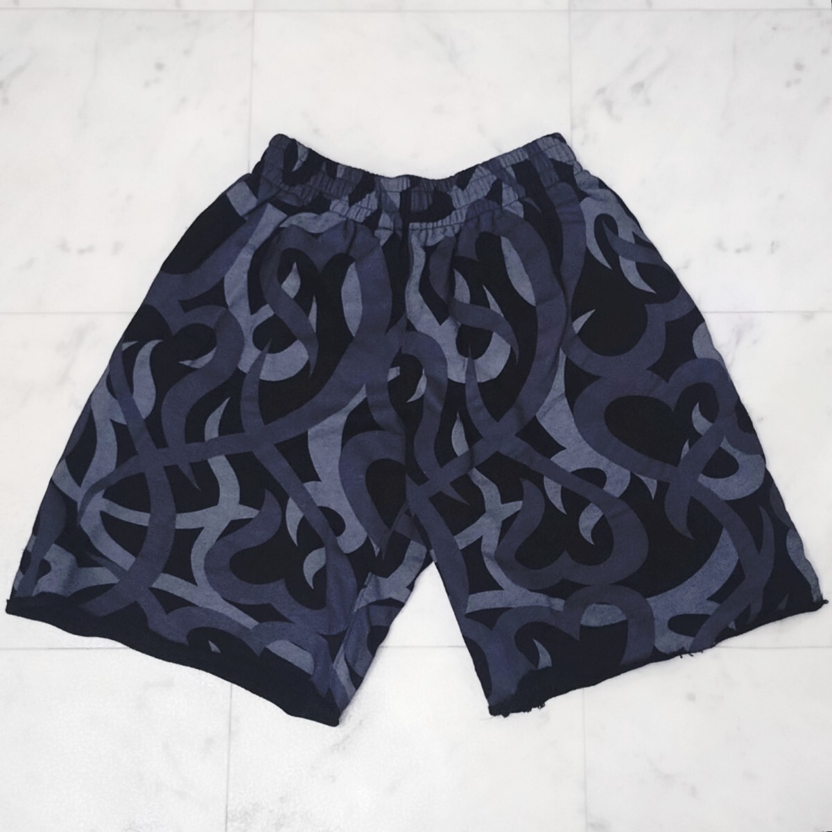 名作 ☆ COOTIE X WIDE SHORTS 刺繍 ハーフパンツ クーティ ☆ L BLACK