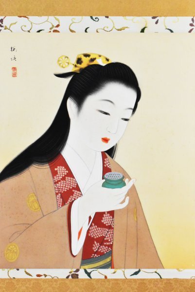 高木美石 『雪上之大虎』 掛軸 〔絹本 肉筆〕 木箱入 / 大橋翠石に私淑