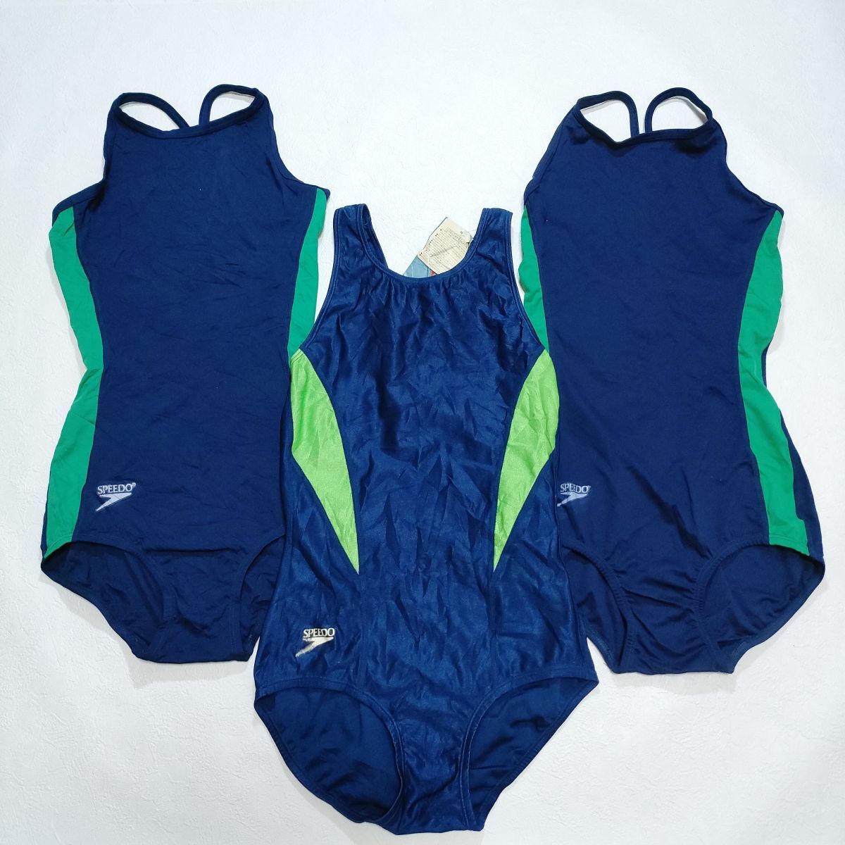 中古 SPEEDO スピード ハイカット 女子 競泳水着 グリーン サイズOの