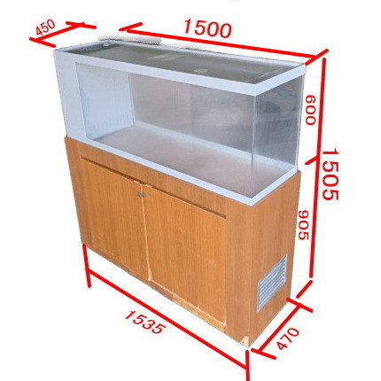 送料無料条件有 大型☆1500アクリル水槽☆横幅1500×奥行600×高さ