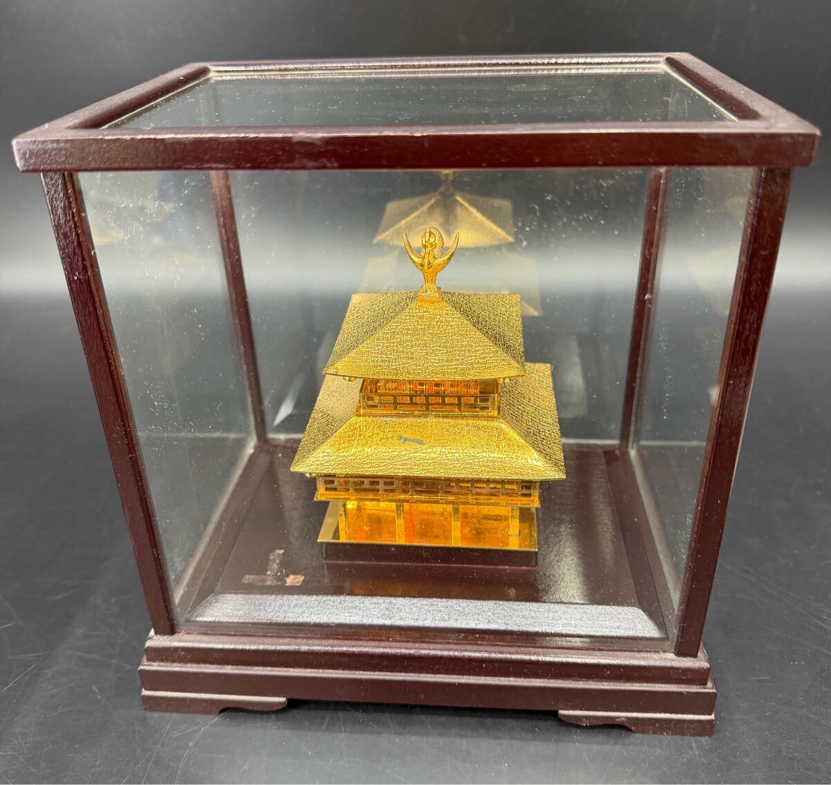 金閣寺風 金属製置物／高约さ23 cm ◇金属製 金仕上◇鹿苑寺『金閣 金閣寺』置物 オブジェ 模型 の落札