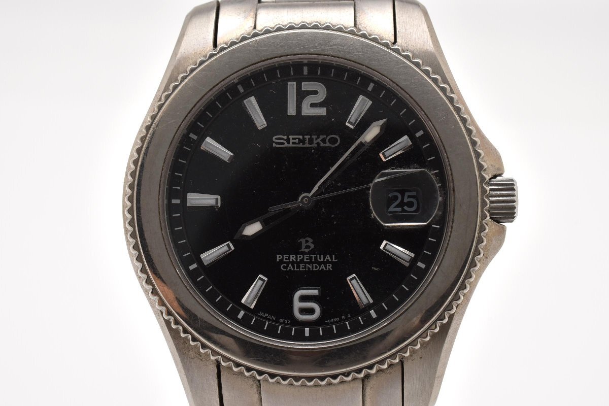中古】SEIKO PERPETUAL CALENDAR TITANIUM 8F32-0360 メンズ時計の落札 