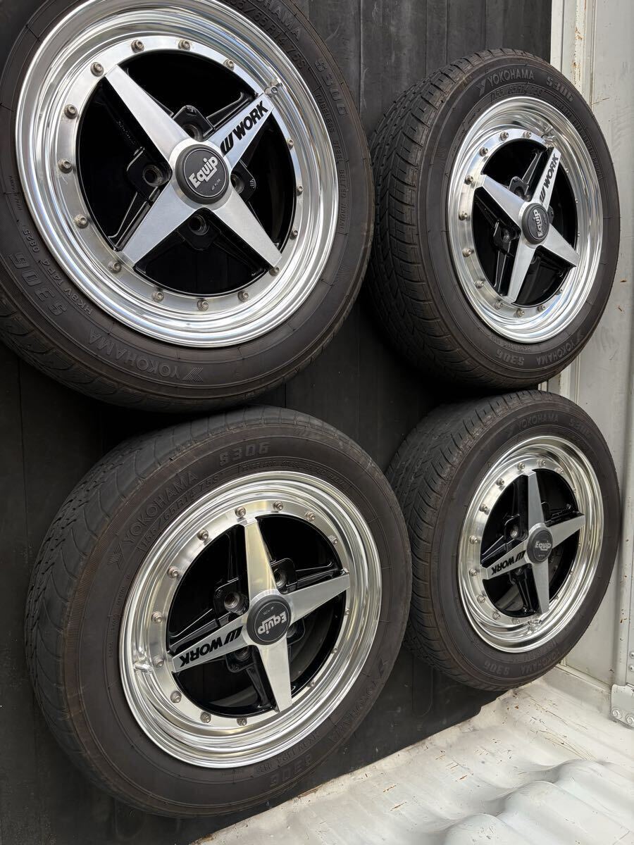 旧車 当時物 work エクイップ 14インチ 8j 114.3-4h 4本セットAタイプ2