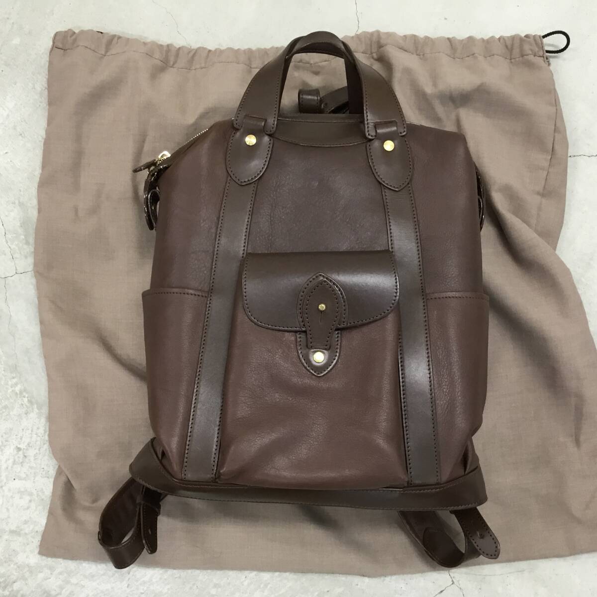 ITAGAKI レザー ブラウン バックパック 中古】鞄のいたがき leather