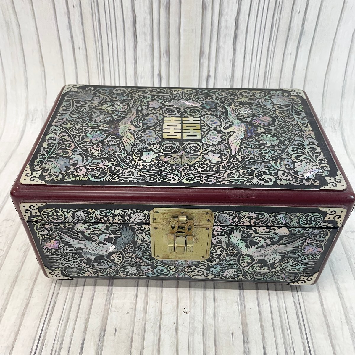 秀逸厳選美術品】慶應◇朝鮮王朝美術 【金鶏堂】製 錦鶏塗螺鈿花蝶文盆