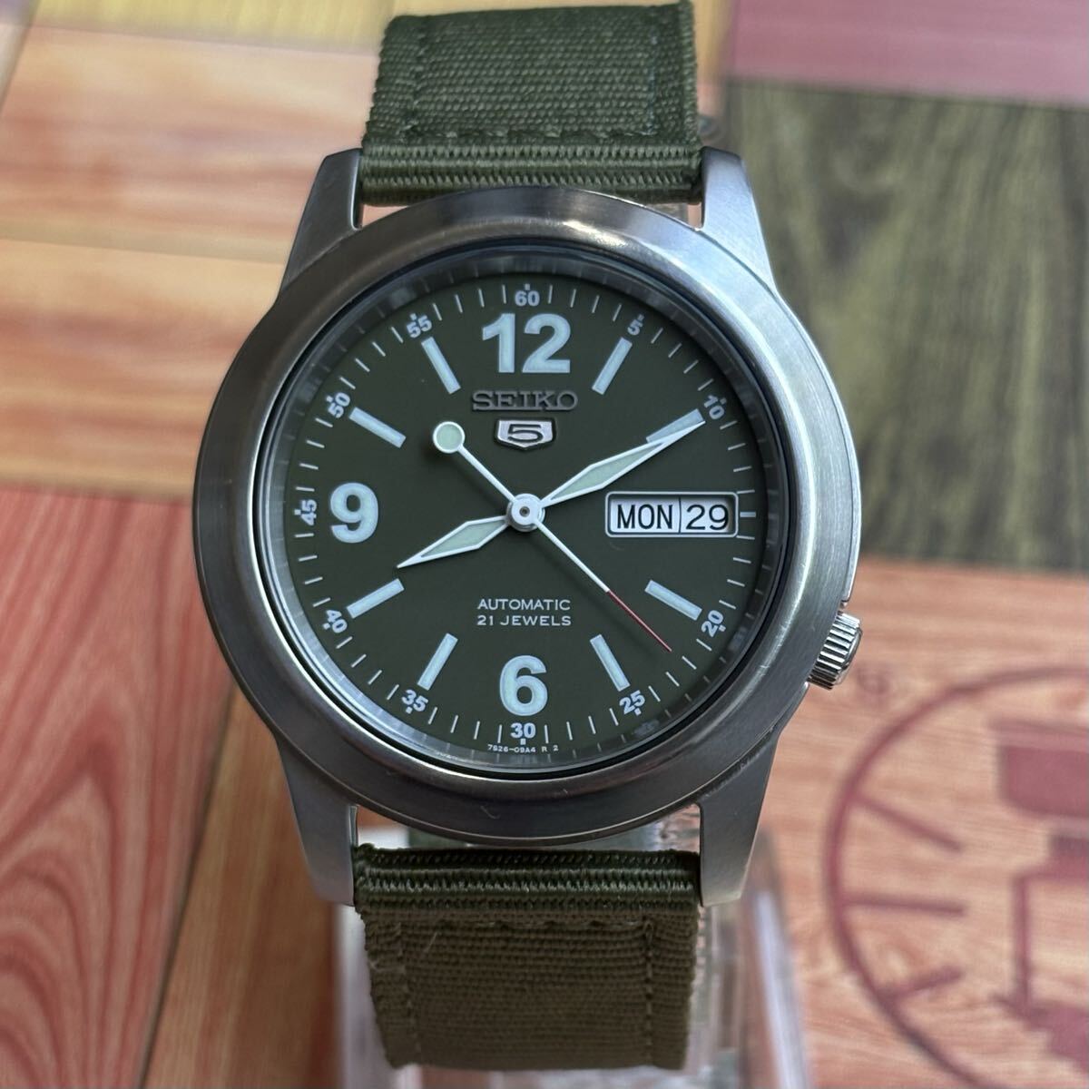 中古】セイコーSEIKO 7N42-8260 黒文字盤 ミリタリーウォッチ軍用時計