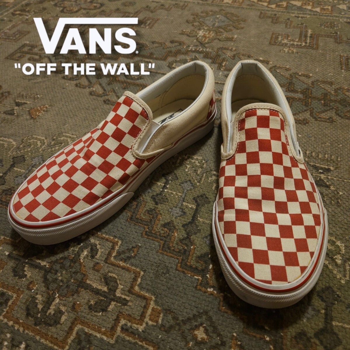 新品】希少◇VANSバンズ◇SLIP-ON/スリッポン チェッカー赤/黒 29cmの