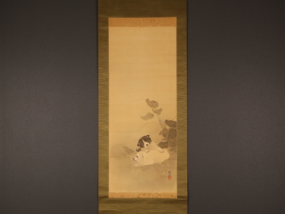 真作】【WISH】今井景樹 「朧月垂枝桜」日本画 掛軸 絹本 共箱 ◇1891