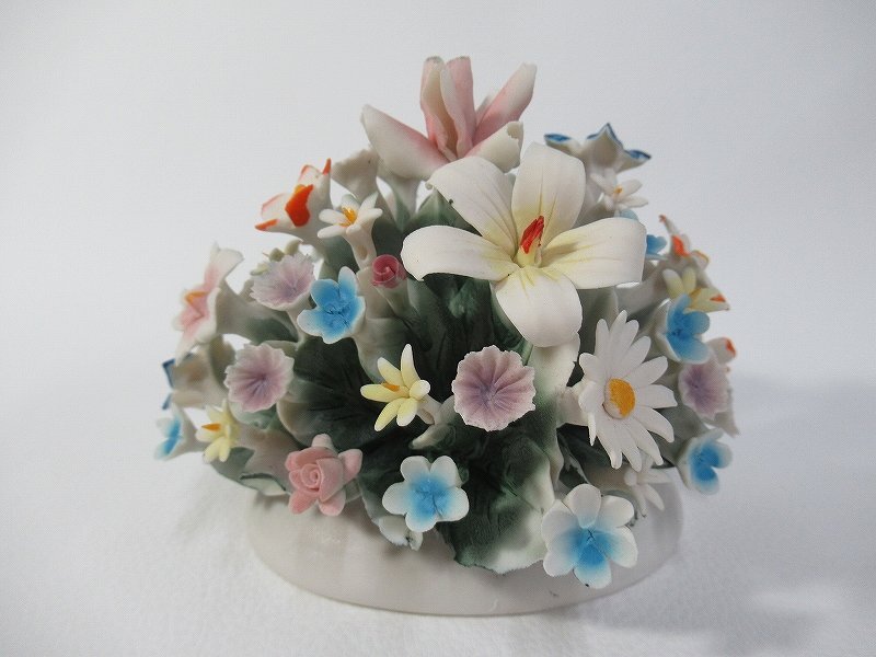 S01/1117” CAPODIMONTE ITALY カポディモンテ イタリア 陶花 陶器 花