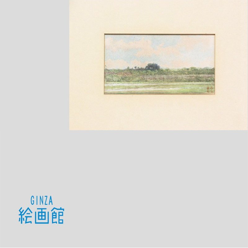 三宅克己 「相州真鶴港海岸」 額装4号 油彩画に劣らぬ、質感豊かな