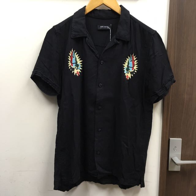 希少☆ ルードギャラリー ボーリングシャツ刺繍　レーヨン100% Mサイズ 希少☆ ルードギャラリー ボーリングシャツ刺繍 レーヨン100% M