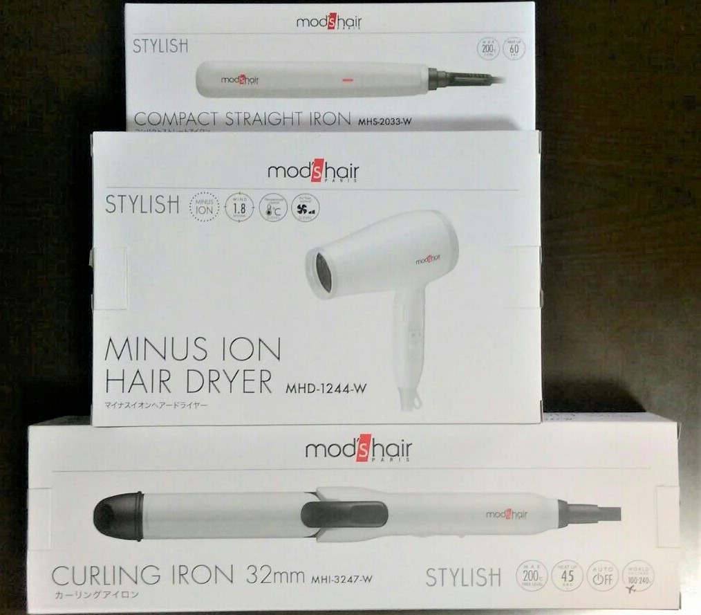 新品 モッズヘア カールアイロン ストレートアイロン ドライヤー 計３点 Mhi 3247 W Mhs 33 W Mhd 1244 W 一人暮らし等に の落札情報詳細 ヤフオク落札価格情報 オークフリー スマートフォン版
