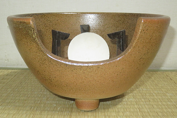 ◇ 茶道具 風炉 瓶掛 紅鉢 【 信楽焼 紅鉢風炉 五徳 セット 】 松山窯