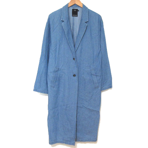 アズールバイマウジー Azul By Moussy デニム チェスターコート ドロップショルダー ロング ライトブルー L 0330 の落札情報詳細 ヤフオク落札価格情報 オークフリー スマートフォン版