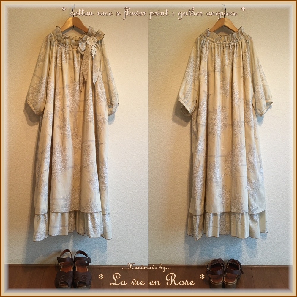 新品 Rose 綿ローン刺繍ローズpt ギャザーゆるfuwa夏ワンピ 生成り ハンドメイド1点もの の落札情報詳細 ヤフオク落札価格情報 オークフリー スマートフォン版
