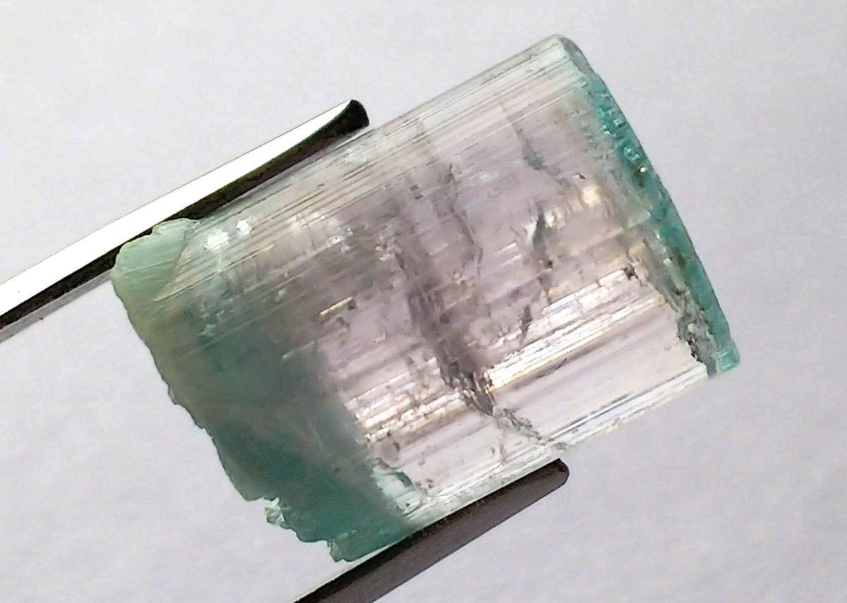 バイカラートルマリンアフガニスタンブルーキャップ&ピンク鉱物標本原石