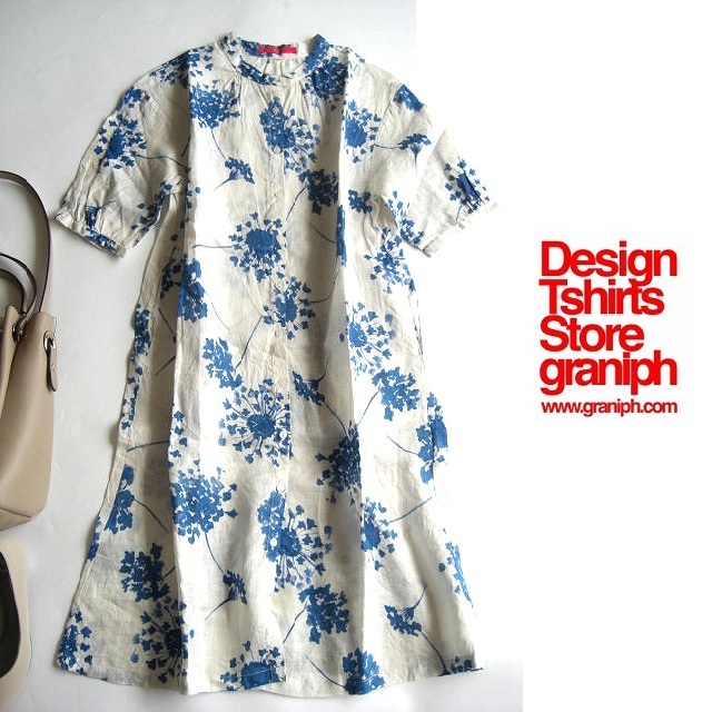 新品 グラニフgraniphリネンハーフスリーブ シャツワンピースブルー麻f の落札情報詳細 ヤフオク落札価格情報 オークフリー スマートフォン版