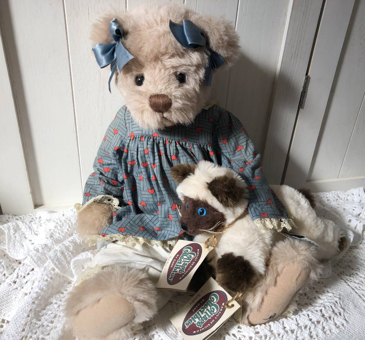 Ganz Cottage Collectibles Bear Cat テディベア 猫 2点セット 女の子 リボン ワンピース 着せ替え ガンツ クマ ぬいぐるみ 人形 の落札情報詳細 ヤフオク落札価格情報 オークフリー スマートフォン版