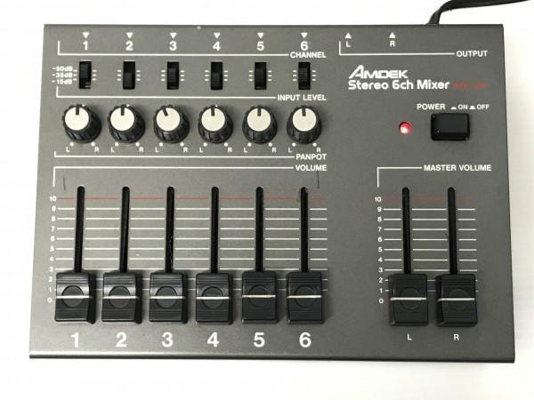 AMDEK アムデック MXK-600 ミキサー stereo 6ch Mixer 通電OK w8