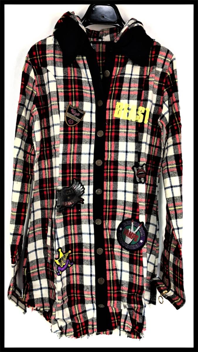 VAMPS LIVE 2010 グッズ フード付きチェックシャツ HYDE VAMPS LIVE 2010 グッズ フード付きチェックシャツ HYDE