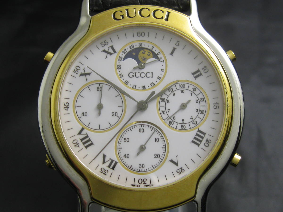 GUCCI/グッチ ムーンフェイズ クロノグラフ Ref.8300 クォーツ腕時計