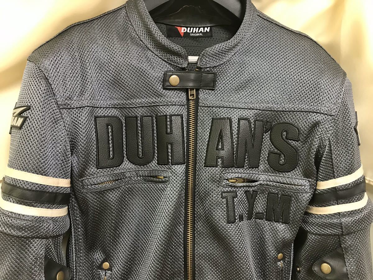 美品】DUHAN メッシュジャケット グレー メンズ プロテクター付き