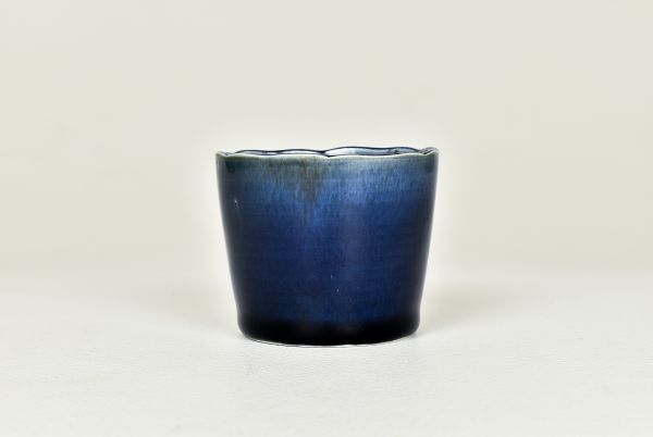 ◇天狗◇H304 古伊万里瑠璃釉猪口◇江戸中期 江戸時代 瑠璃 瑠璃釉