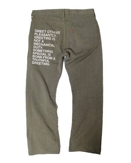 junya watanabe man Levi's ad2001 2002ss message poem hickory denim