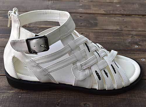 1円 2６cm チェーン グラディエーターサンダル White メンズ シューズ 合成革靴 シューズ サーファー おしゃれ スタイリッシュ Zip付き の落札情報詳細 ヤフオク落札価格情報 オークフリー スマートフォン版