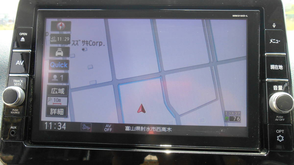 B45W デイズ 日産 純正ナビ MM318D-L 地図2018年 フルセグ ナビ連動