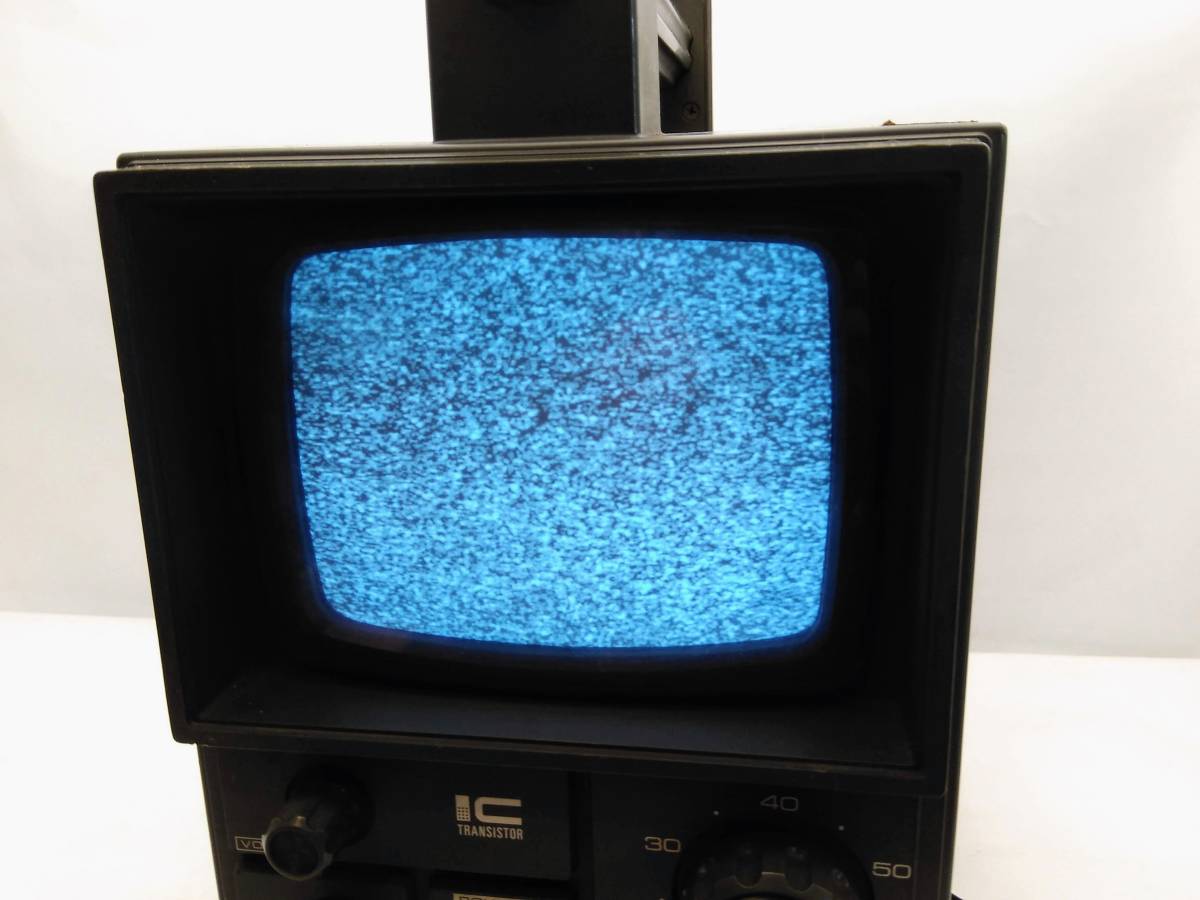 昭和レトロナショナル白黒テレビTR-505A通電、ノイズ音確認済み‼️ 昭和レトロナショナル白黒テレビTR-505A通電、ノイズ音確認済み