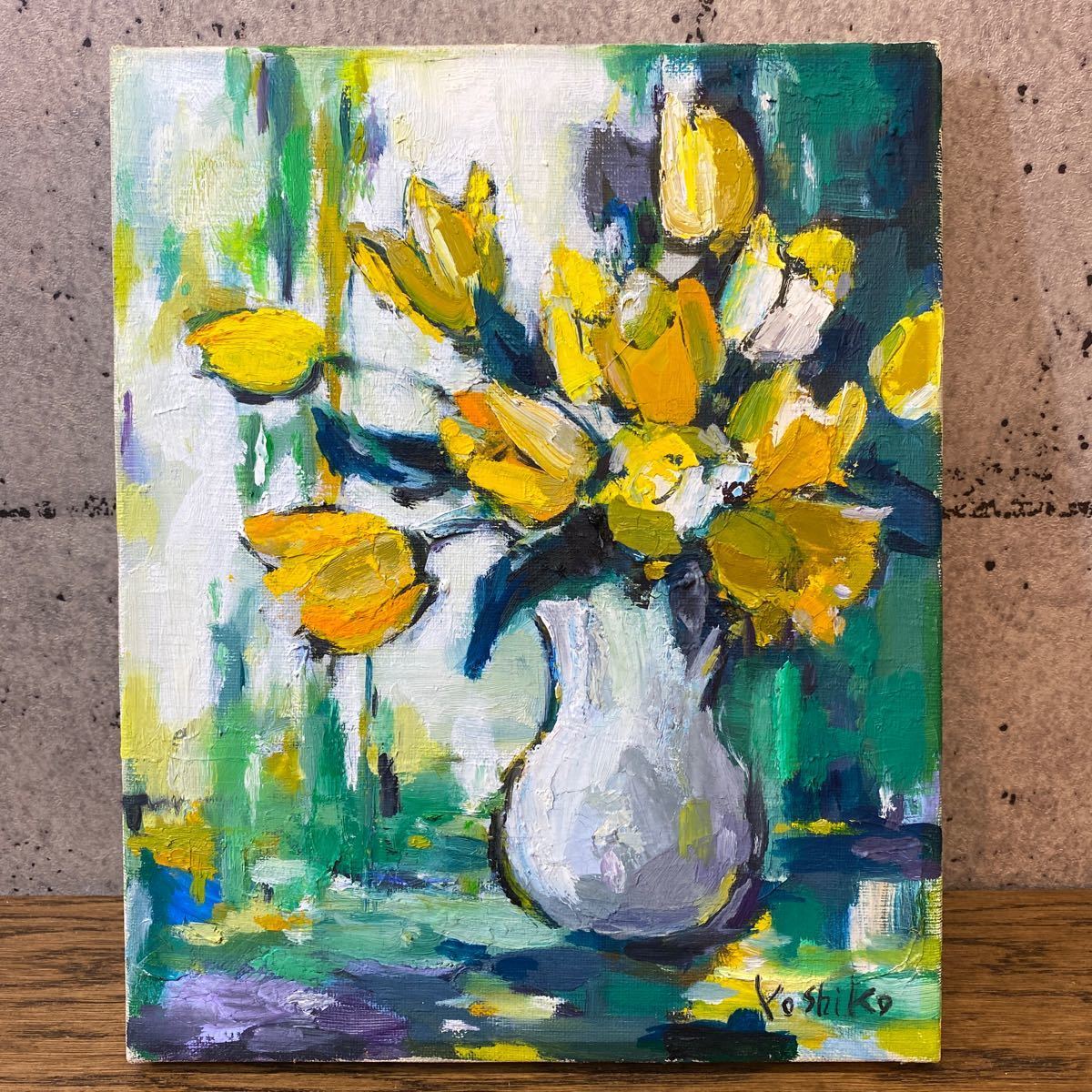 平野能子作 油彩絵 実りの季 直筆 額装 F15号 送料込み250821 平野能子