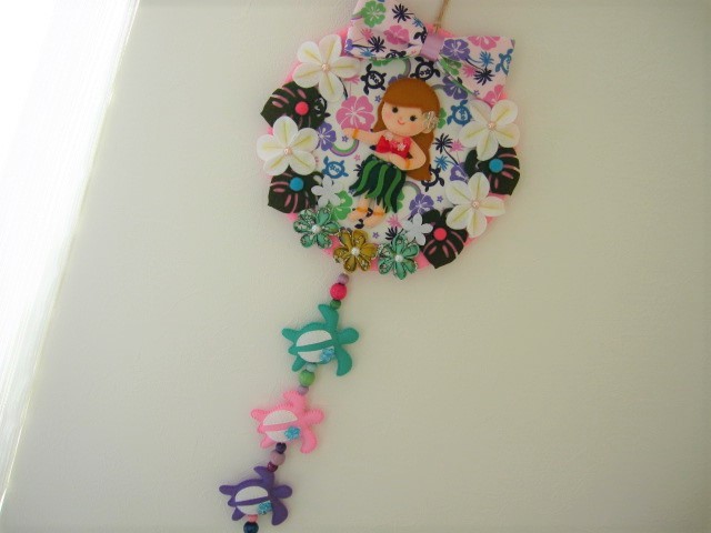 新品】ハンドメイド フェルト☆夏☆南国☆ハワイアン フラガール