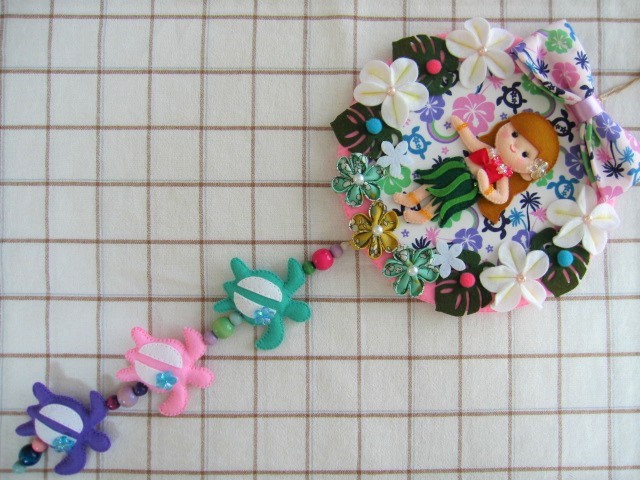 新品】ハンドメイド フェルト☆夏☆南国☆ハワイアン フラガール