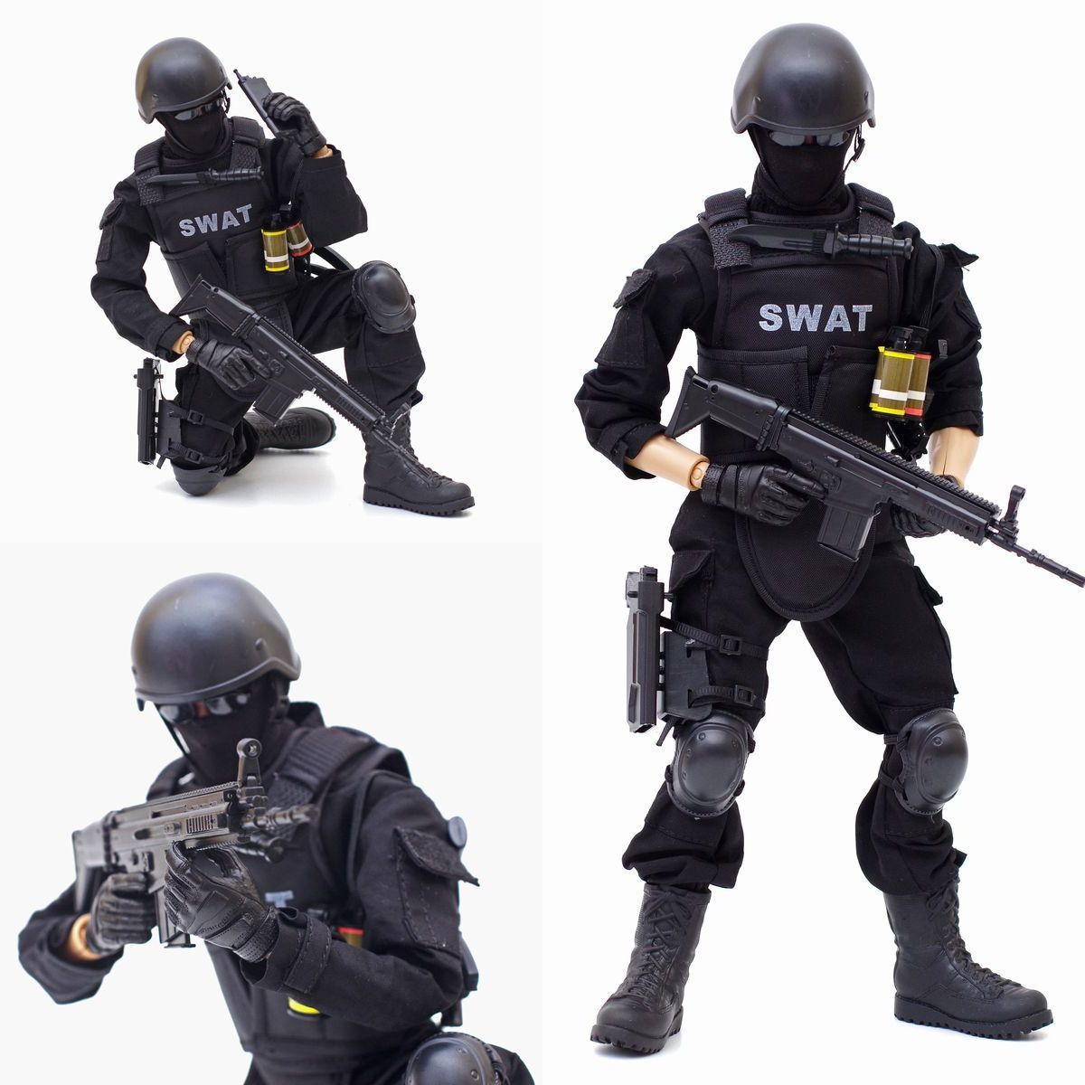 新品 Swat 1 6 ミリタリーフィギュア セット 全長30cm 可動箇所30箇所 特殊部隊 警察 人形 の落札情報詳細 ヤフオク落札価格情報 オークフリー スマートフォン版